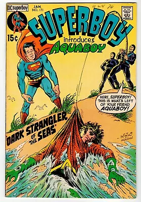 Buy SUPERBOY #171 - 1st Aquaboy, Infantino/Anderson Cover - VF DC 1971 Vintage Comic • 22.23£