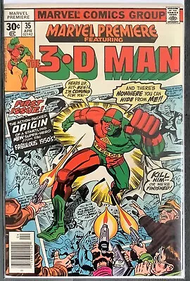 Buy Marvel Premiere #35 Newsstand 1st 3-D Man Jack Kirby Art! (Marvel 1977) VF+ • 17.34£