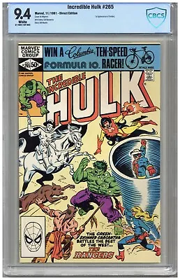 Buy Incredible Hulk  # 265    CBCS   9.4   NM   White Pgs   11/81   1st App. Of Fire • 63.44£