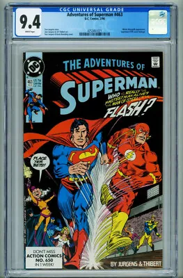 Buy Adventures Of Superman #463 CGC 9.4 1990- Flash Superman Race 4253451021 • 111.21£