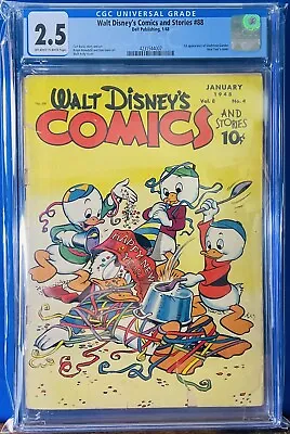 Buy Walt Disney’s Comics And Stories #88 (1948) 1st App Gladstone Gander - Cgc 2.5 • 316.27£