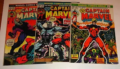 Buy Captain Marvel #32,33,34 Jim Starlin Classics Fine- Thanos Drax Nitro 1974 • 44.26£