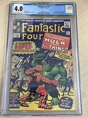 Buy Fantastic Four 25 Cgc 4.0 OW/W Pages! Classic Hulk Vs Thing Cover! 3927319022 • 312.96£