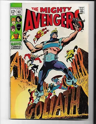 Buy Avengers 63 - F- 5.5 - 1st Appearance Of Goliath Ii - Vision - Thor (1969) • 39.51£