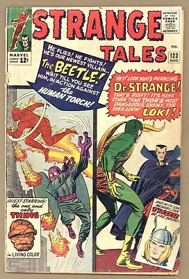 Buy Strange Tales 123 G+ Dr Strange! Human Torch! 1st BEETLE! Thor! Loki! 1964 T619 • 25.32£