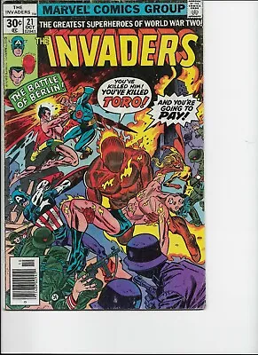 Buy Marvel Comics The Invaders # 21 Oct 1977 • 3.96£