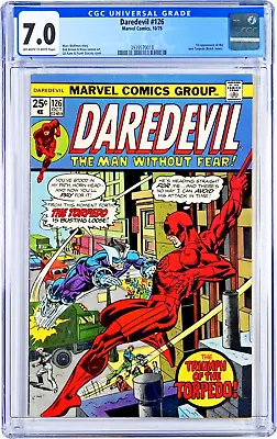 Buy Daredevil #126 CGC 7.0 (Oct 1975, Marvel) Marv Wolfman Story, 1st Heather Glenn • 33.25£