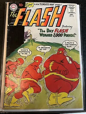 Buy FLASH # 115 1960 ORIGINAL SERIES Barry Allen  Flash Vs Grodd Plus Elongated Man • 55.97£