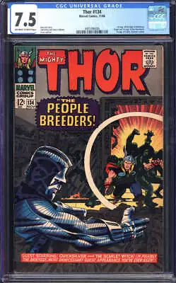 Buy Thor #134 Cgc 7.5 Ow/wh Pages // 1st Appearance Man-beast High Evolutionary 1966 • 223.87£