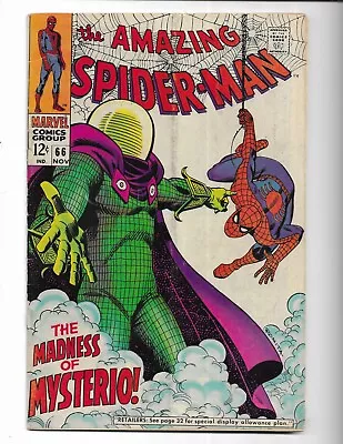 Buy Amazing Spider-man 66 - Vg+ 4.5 - Gwen Stacy - Classic Mysterio Cover (1968) • 64.03£