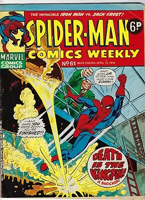Buy SPIDER-MAN COMICS WEEKLY # 61 - 13 Apr 1974 - GD/VG 3.5 Kingpin Iron Man Thor • 3.95£