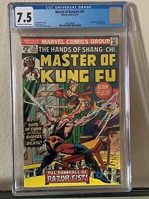 Buy MASTER OF KUNG FU #29 CGC 7.5 - First Appearance Razor-Fist - SHANG CHI MCU 🔥🔥 • 114.68£