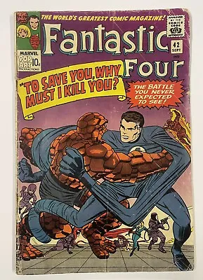 Buy Fantastic Four #42. Sept 1965. Marvel.vg-. Frightful Four! Lee & Kirby! Uk Price • 35£