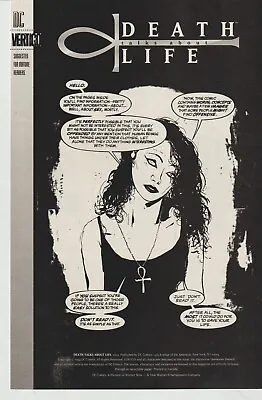 Buy Dc Vertigo Comics Death Talks About Life #1 (1994) Vf • 17.95£