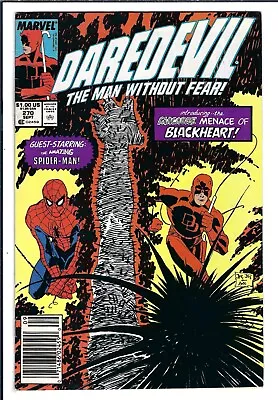 Buy DAREDEVIL #270 VF NEWSSTAND 1989 1st Appearance Of Blackheart Spider-Man C1 :) • 14.22£