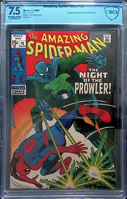 Buy Amazing Spider-Man #78 (vol 1), Nov 1969 - CBCS 7.5 (VF+) - First Prowler • 287.83£