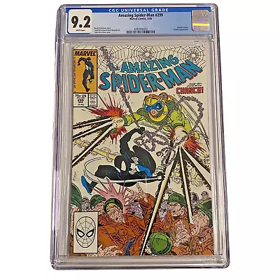 Buy Amazing Spider-Man 299, CGC 9.2 NM- (Marvel, 1988) Venom Cameo, McFarlane Cover • 105.41£