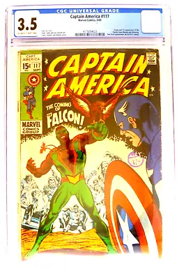 Buy CAPTAIN AMERICA #117 CGC 3.5 (1969) 1st. FALCON • 195£
