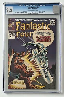 Buy Fantastic Four #55 (1966) CGC 9.2 OWW - Classic Thing Vs Silver Surfer Cover • 1,541.68£