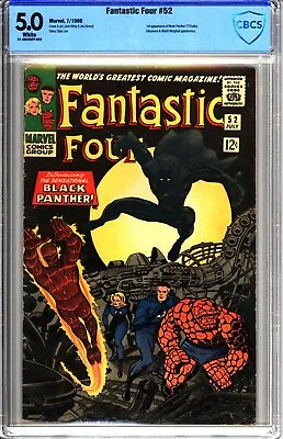 Buy Fantastic Four #52 - 1st Black Panther - CBCS 5.0 - Marvel Comics - Jack Kirby • 641.88£