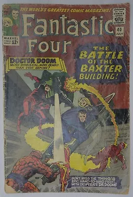Buy Fantastic Four #40 Versus Doctor Doom / Daredevil Marvel Comics (1965) • 29.95£
