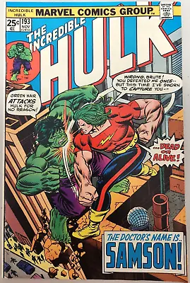 Buy Incredible Hulk #193 Marvel 1975 Doc Samson 9.2 NM- • 38.01£