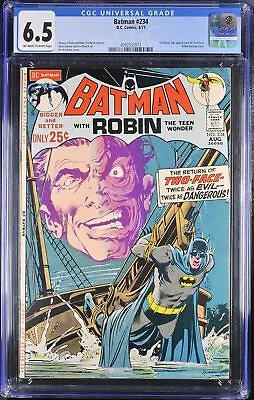 Buy Batman #234 CGC FN+ 6.5 1st Appearance Of Silver Age Two-Face! DC Comics 1971 • 342.99£
