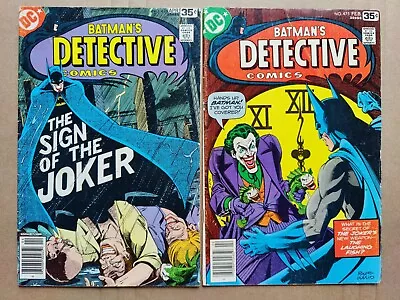 Buy Detective Comics 475 476 GD/VG To VG 1978 Lot Of 2 DC Classic Joker Fish Batman • 43.55£