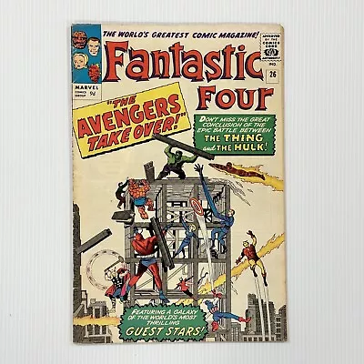 Buy Fantastic Four #26 1964 VG+ Hulk Vs Thing Pence Copy • 260£