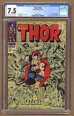 Buy Thor 154 (CGC 7.5) 1st Appearance Of Mangog Ulik Appearance Jack Kirby 1968 X331 • 64.23£