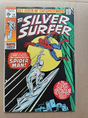Buy Silver Surfer #14 VG 1970 Vs. Spider-Man John Buscema San Lee Marvel • 46.65£