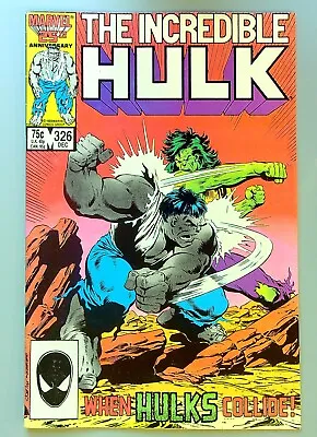 Buy Incredible Hulk #326 ~ MARVEL 1986 ~ Grey Hulk Vs. Green Hulk VF • 7.14£