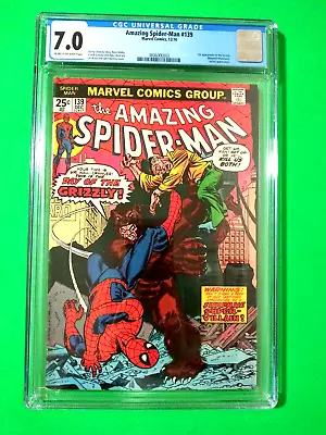 Buy AMAZING SPIDER-MAN # 139 DEC 1974 Jackal  1st Grizzly CGC Grade 7.0 Marvel Comic • 144.77£