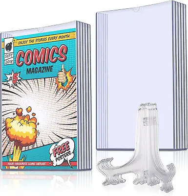 Buy Comic Book Display Case Set, Include Comic Book Sleeves And Clear Plastic Easels • 23.70£
