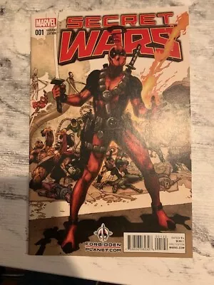 Buy Secret Wars 1  Deadpool FP Variant Marvel 1st Print 2015 NM Wolverine MCU Movie • 2.99£
