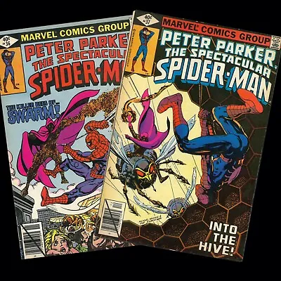 Buy The Spectacular Spider-Man Vol 1 #36 #37 Vg Nov-Dec 1979 Newsstand Cents Swarm • 12£