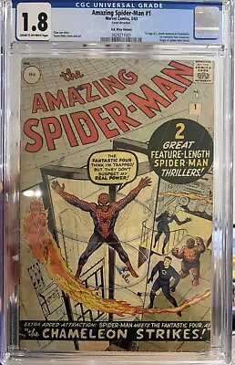 Buy Marvel Comics Amazing Spider-Man #1 Mega Key 1963 Graded CGC 1.8 2nd App Spidey • 6,500£