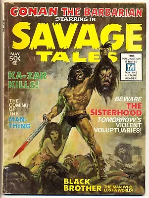 Buy SAVAGE TALES #1 G, Barry Smith Conan, 1st Man-Thing, Marvel Comics Magazine 1971 • 197.65£