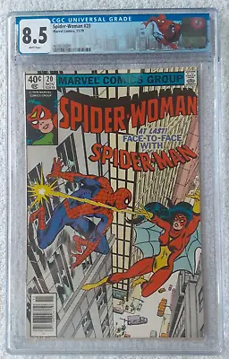 Buy Spider-Woman #20 (Marvel, 11/79) CGC 8.5 VF+ {1st Spider-Man/ Spider-Woman} • 111.28£