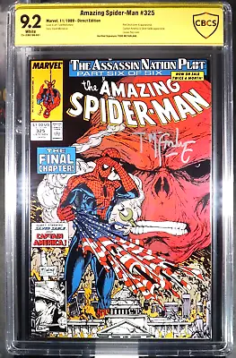Buy AMAZING SPIDER-MAN #325 CBCS 9.2 Verified Signature Todd McFarlane 1989 Marvel • 119.92£