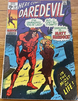 Buy Daredevil #57 (1969) Marvel Comics Silver Age Reveals Id To Karen Page Fn- • 7.92£