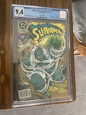 Buy Superman Man Of Steels #18 (1992) Key 1st Doomsday/ Newsstand CGC 9.4  • 47.96£