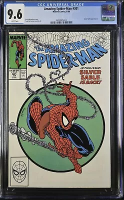 Buy AMAZING SPIDER-MAN #301 CGC 9.6 WHITE Pages Todd McFarlane Marvel Comics 1988 • 180.79£