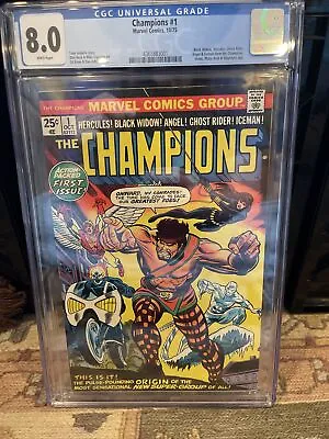 Buy Champions #1 CGC 8.0 (Black Widow, Hercules, Ghost Rider) Marvel Comics 10/75 • 319.81£