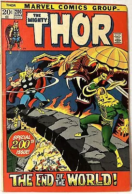 Buy Thor #200 - Marvel Comics 1972 - Ragnarok Story Stan Lee - VG-FN • 7.99£