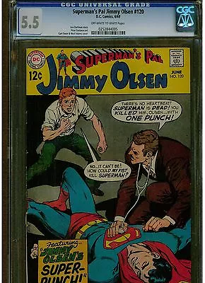 Buy Superman's Pal Jimmy Olsen #120 Cgc 5.5 1969 Neal Adams Cover Off White To White • 39.53£