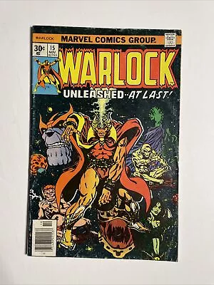 Buy Warlock #15 (1976) 5.5 VG Marvel Bronze Age Key Issue Origin Thanos Comic Book • 19.71£