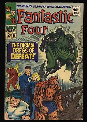 Buy Fantastic Four #58 FN- 5.5 Doctor Doom! Jack Kirby Cover! Marvel 1967 • 34£
