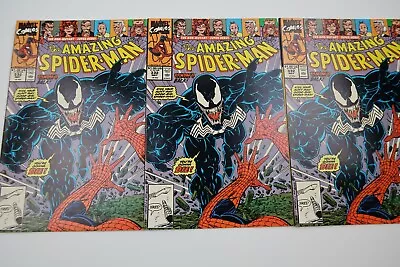 Buy Amazing Spider-Man #332 1st Depiction Of Venom's Long Tongue & Drool Lot Of 3 • 25.23£