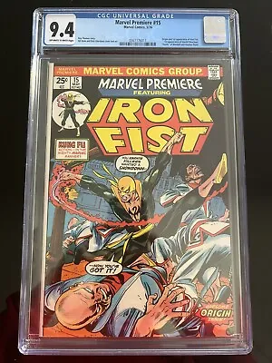Buy Marvel Premiere #15 - CGC 9.4 - 1st Appearance Of Iron Fist OW/W • 495£